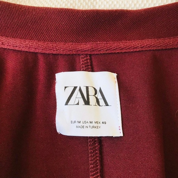 ZARA Premium Heavyweight Twill Burgundy 🍷Structured Jacket - Picture 4 of 6